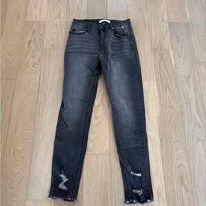 KanCan Women's Distressed Black Skinny Jeans